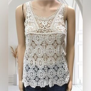 Pins & Needles Cream Cropped Embellished Tank Top